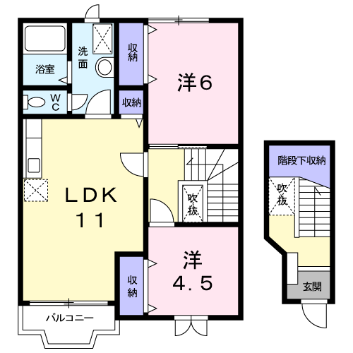 ステ-ジアはまなす(2LDK/2階)の間取り写真