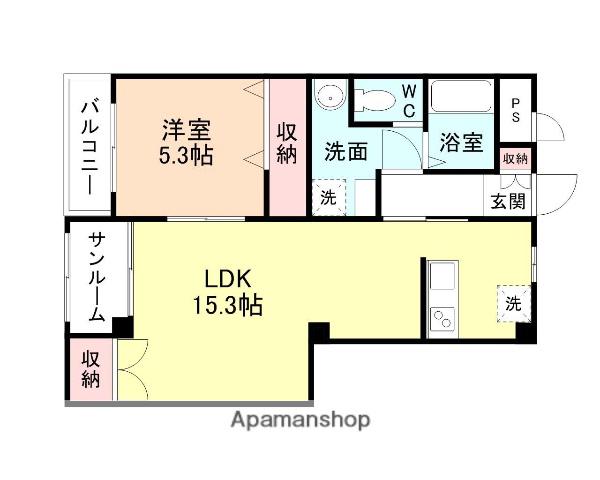 ネオサイトタカムラA棟(1LDK/3階)の間取り写真