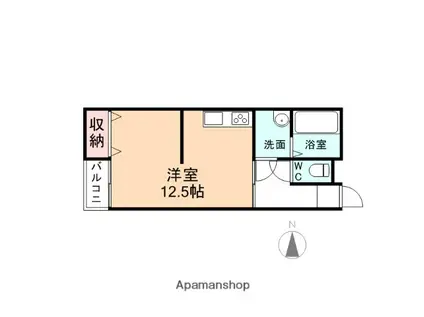 コンチネンタル犬島(ワンルーム/2階)の間取り写真