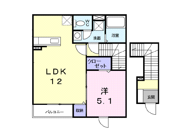 プロスパリティM.J(1LDK/2階)の間取り写真