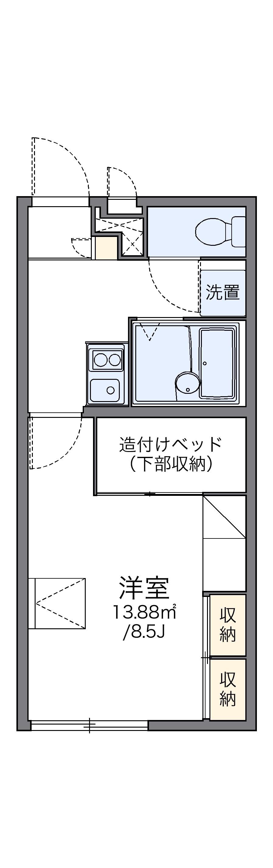 レオパレスソフィア(1K/2階)の間取り写真