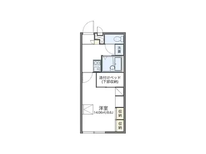 レオパレス京浜建物水橋ハイムC(1K/1階)の間取り写真