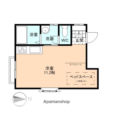 21世紀(ワンルーム/2階)の間取り写真
