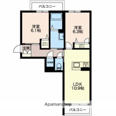ファースト・コンフォーザ(2LDK/2階)の間取り写真