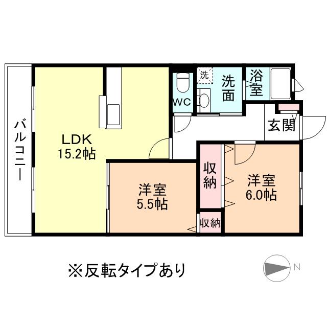 TINKERBELL(2LDK/2階)の間取り写真