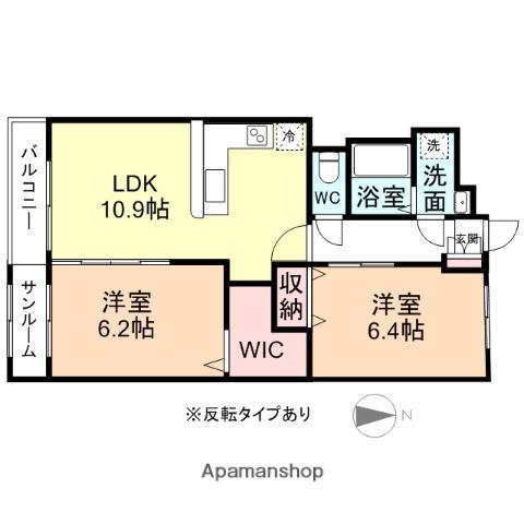 パークサイド冨居2(2LDK/1階)の間取り写真