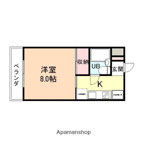 らん村伊12(1K/2階)の間取り写真