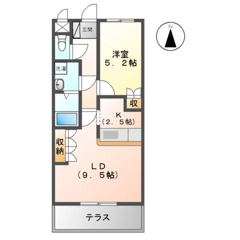 アイディールK(1LDK/1階)の間取り写真