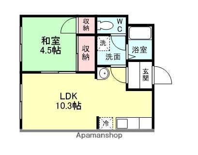 コーポヴァロン(1LDK/2階)の間取り写真