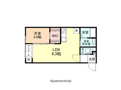 FIRST SQUARE A棟(1LDK/2階)の間取り写真