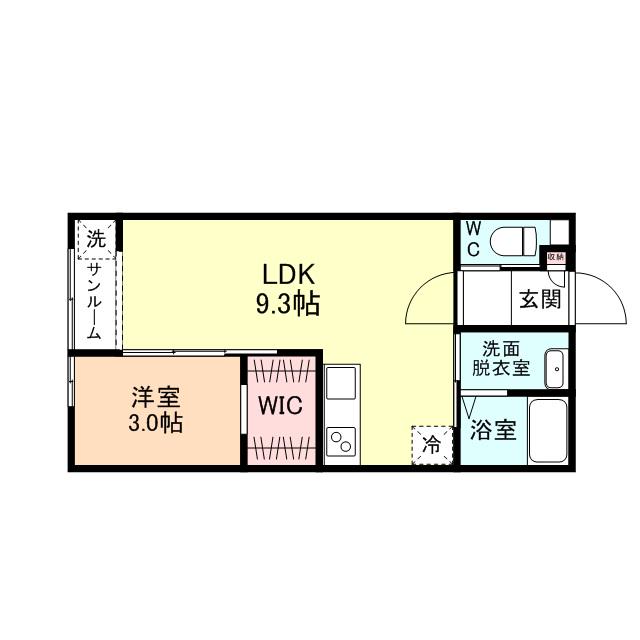 FIRST SQUARE D棟(1LDK/1階)の間取り写真