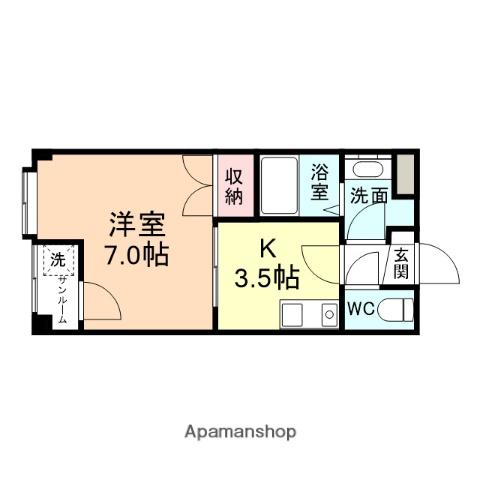 グランデ大山(1K/4階)の間取り写真