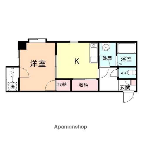 グランデ大山(1K/4階)の間取り写真