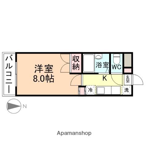 コタージュ弐番館(1K/3階)の間取り写真