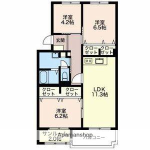 BEL AVENIR AKIYOSHI(3LDK/2階)の間取り写真