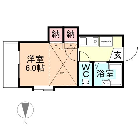 メイプルハウス(1K/1階)の間取り写真