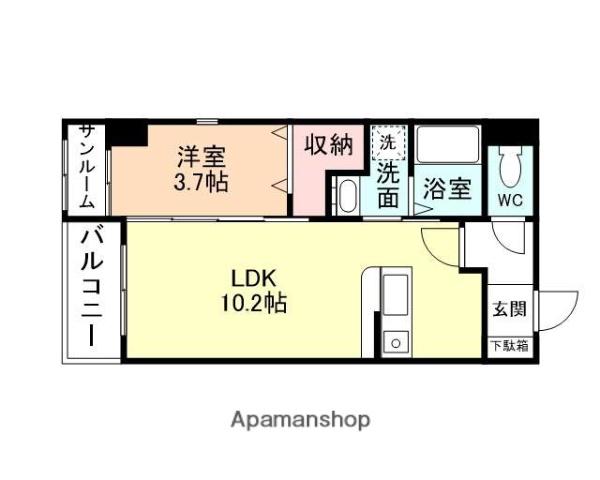 AMAYER TROIS(1LDK/2階)の間取り写真