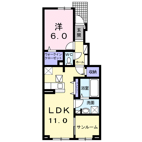 ライヒフリーデ(1LDK/1階)の間取り写真
