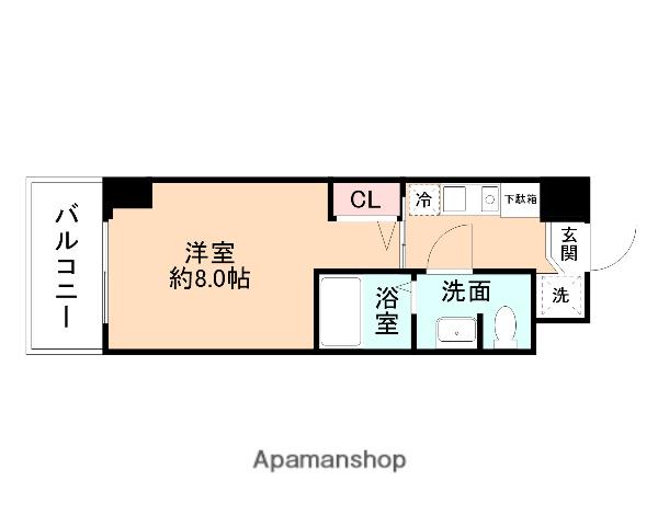 カレッジコート富山大学前(ワンルーム/4階)の間取り写真