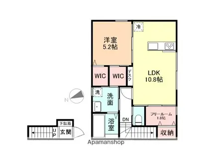 A SILVA(1SLDK/2階)の間取り写真