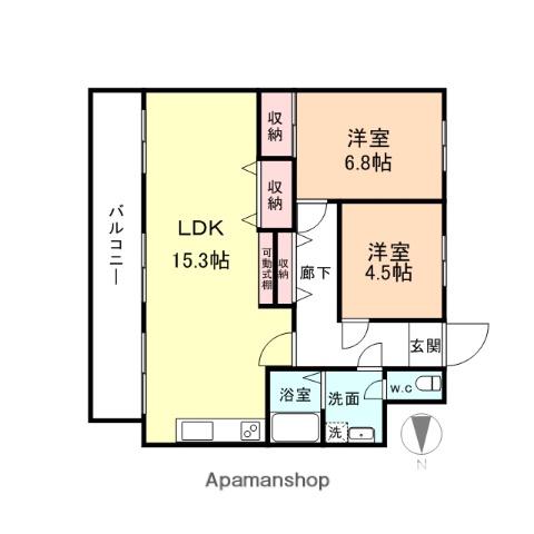 ライトクローバー(2LDK/4階)の間取り写真