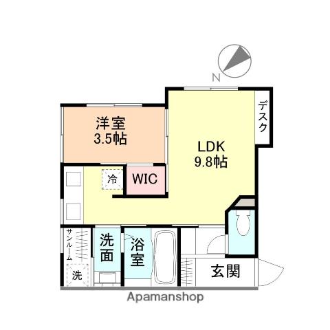 JATE(1LDK/1階)の間取り写真