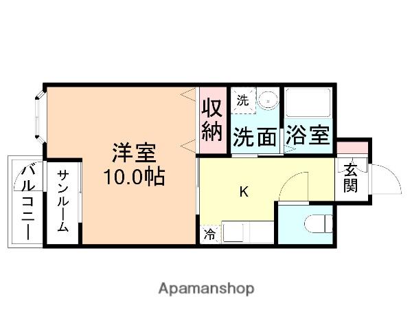 ルイーネ東黒牧(1DK/2階)の間取り写真