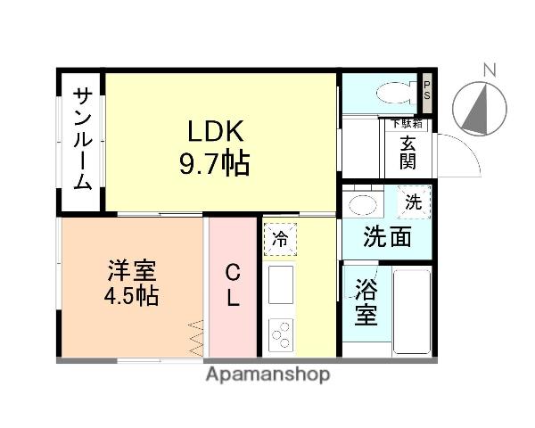 ELEGANCE(1LDK/2階)の間取り写真