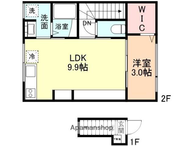 TAKARA Ⅱ(1LDK/2階)の間取り写真