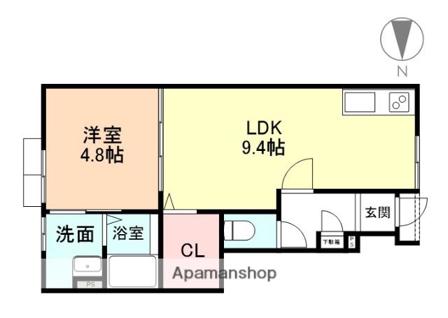 グランスイート大町(1LDK/1階)の間取り写真