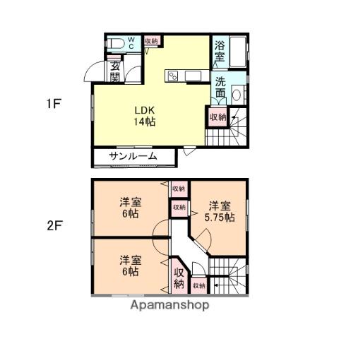 ピサリ山室Ａ(3LDK)の間取り写真