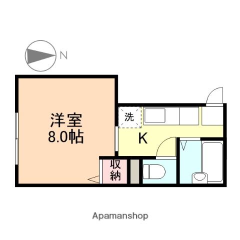 パークハウス五福(1K/2階)の間取り写真