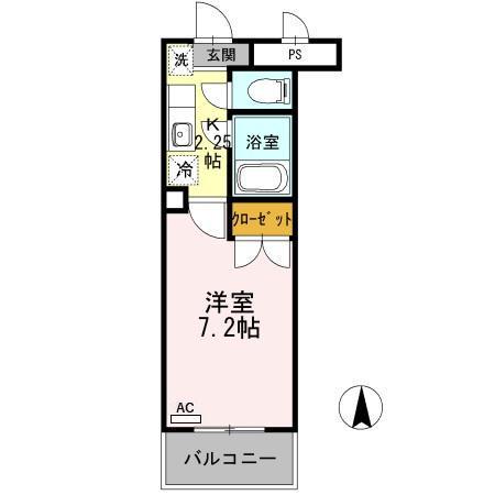 スカイハイム花園(1K/1階)の間取り写真