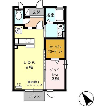 カーサリベルテ(1LDK/1階)の間取り写真