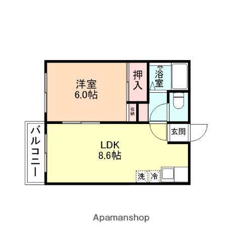 フォーブル山室(1LDK/2階)の間取り写真