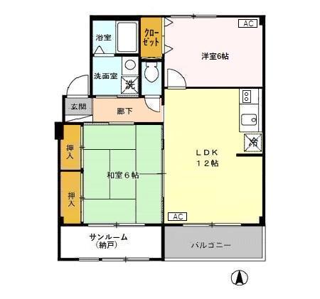 セレーノ(2LDK/2階)の間取り写真