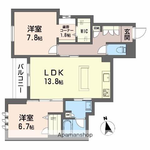 SHAMAISON神通町(2LDK/2階)の間取り写真