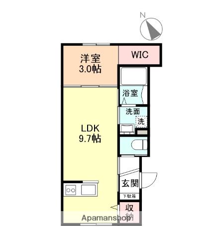 NEO 五福 A棟(1LDK/1階)の間取り写真