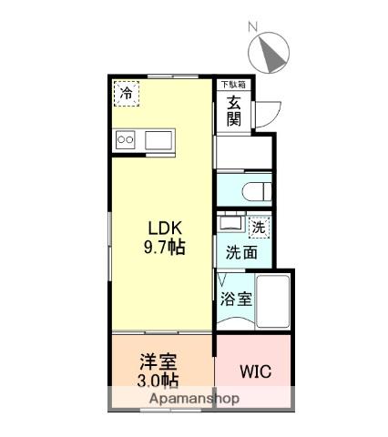 NEO 五福 A棟(1LDK/2階)の間取り写真