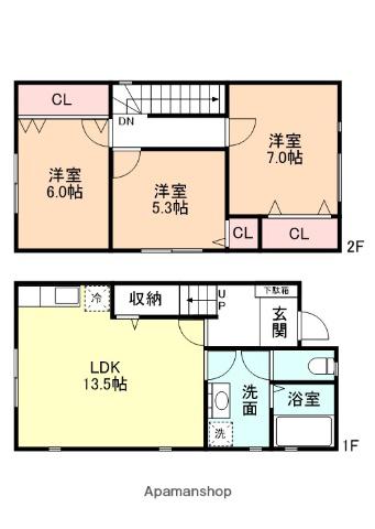 富山地鉄富山市内線 県庁前駅(富山) 徒歩7分 1階建 築7年(3LDK)の間取り写真