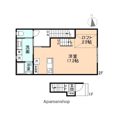 ル・アンジュ長江 B棟(ワンルーム/1階)の間取り写真