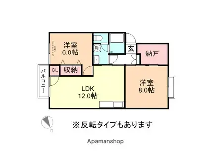 サザンジュール(2LDK/2階)の間取り写真