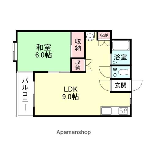 レオーネハイツ(1LDK/1階)の間取り写真