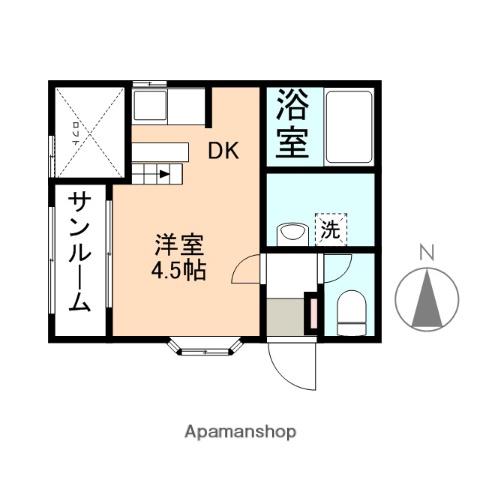 サンローラン水上(ワンルーム/1階)の間取り写真