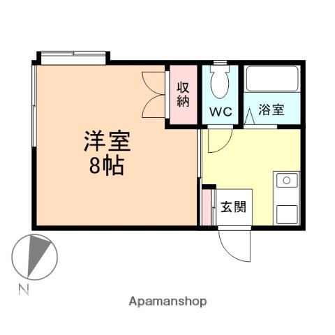 パークサイド呉羽(1K/1階)の間取り写真