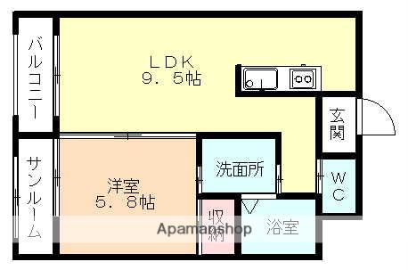 ヴィーア・ラッテアⅡ(1LDK/2階)の間取り写真