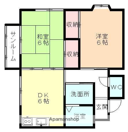 メゾン・ド・シャルムⅡ(2DK/2階)の間取り写真