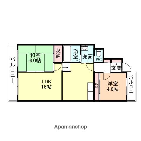 ザ・セイントハウスイズミ(2LDK/2階)の間取り写真