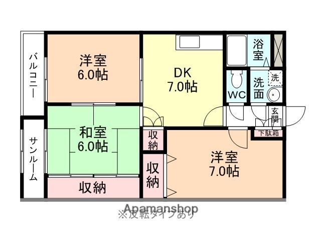 ジャクソンハイム(3DK/1階)の間取り写真