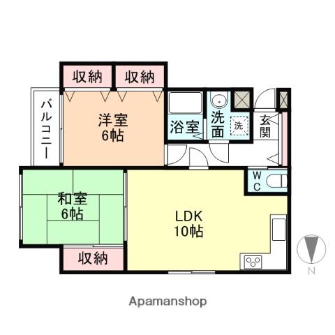 第2グレースビル(2LDK/2階)の間取り写真